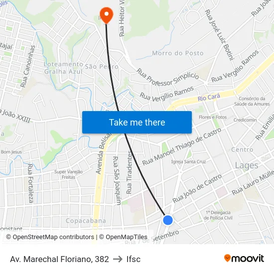 Av. Marechal Floriano, 382 to Ifsc map