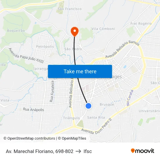 Av. Marechal Floriano, 698-802 to Ifsc map