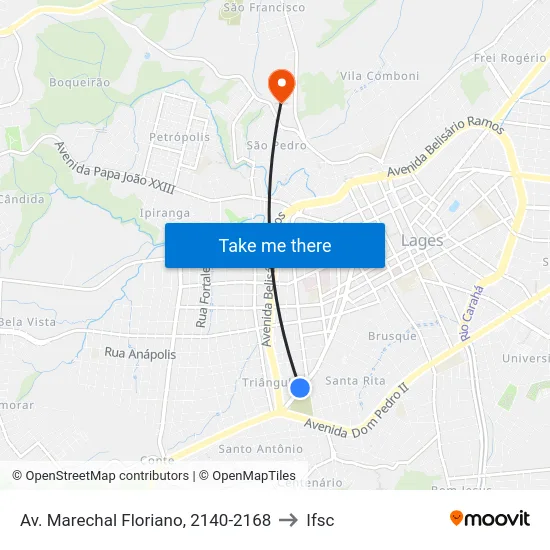 Av. Marechal Floriano, 2140-2168 to Ifsc map