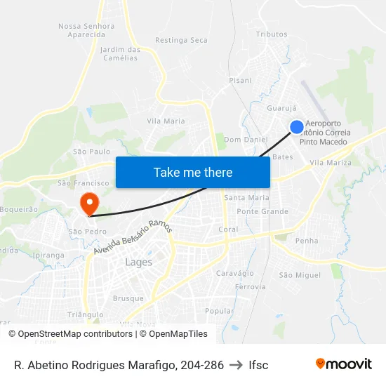 R. Abetino Rodrigues Marafigo, 204-286 to Ifsc map