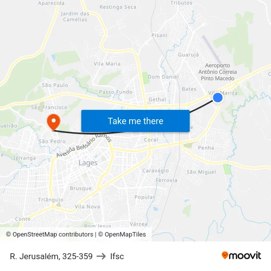 R. Jerusalém, 325-359 to Ifsc map