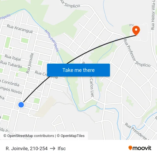 R. Joinvile, 210-254 to Ifsc map