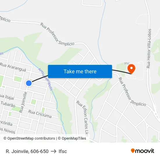 R. Joinvile, 606-650 to Ifsc map