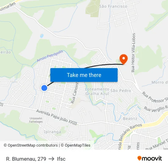 R. Blumenau, 279 to Ifsc map