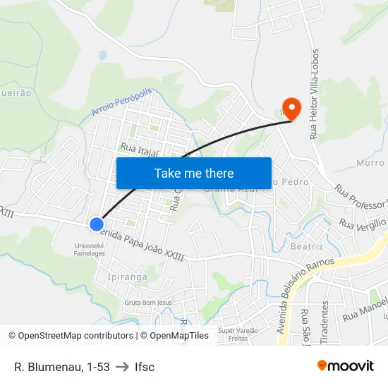 R. Blumenau, 1-53 to Ifsc map