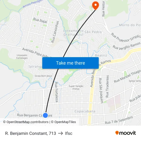 R. Benjamin Constant, 713 to Ifsc map