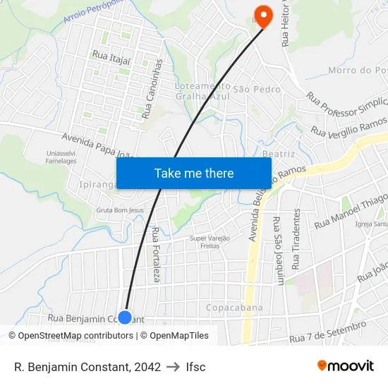 R. Benjamin Constant, 2042 to Ifsc map