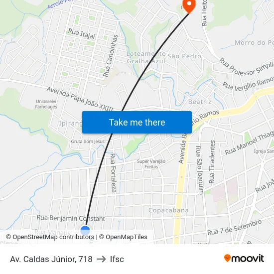 Av. Caldas Júnior, 718 to Ifsc map