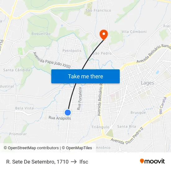 R. Sete De Setembro, 1710 to Ifsc map