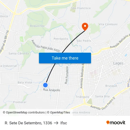 R. Sete De Setembro, 1336 to Ifsc map