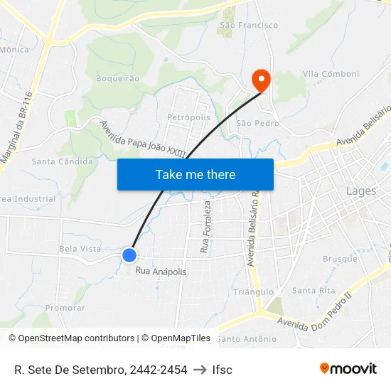 R. Sete De Setembro, 2442-2454 to Ifsc map