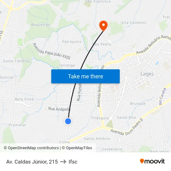 Av. Caldas Júnior, 215 to Ifsc map