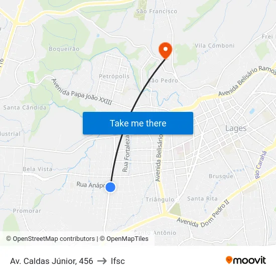Av. Caldas Júnior, 456 to Ifsc map