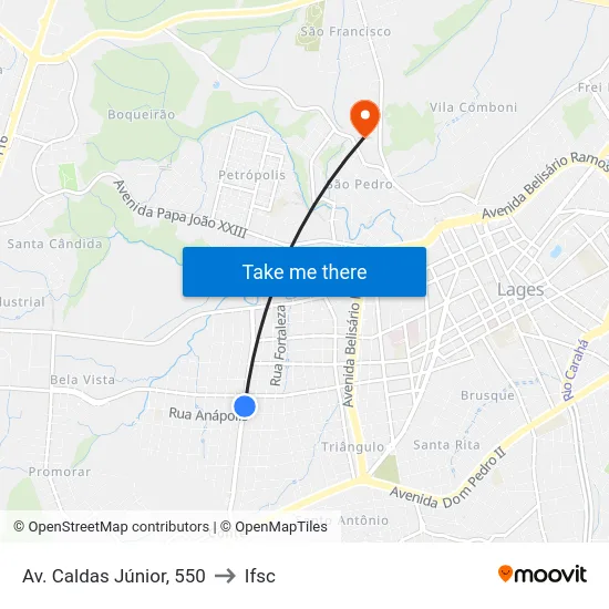 Av. Caldas Júnior, 550 to Ifsc map