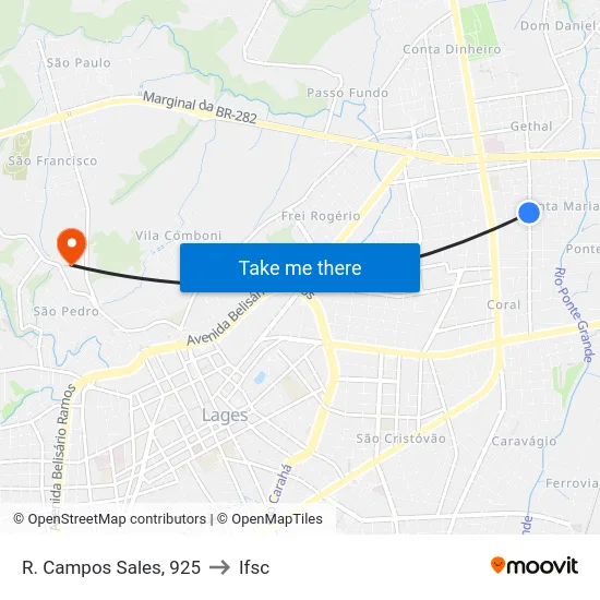 R. Campos Sales, 925 to Ifsc map