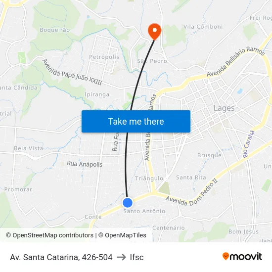 Av. Santa Catarina, 426-504 to Ifsc map