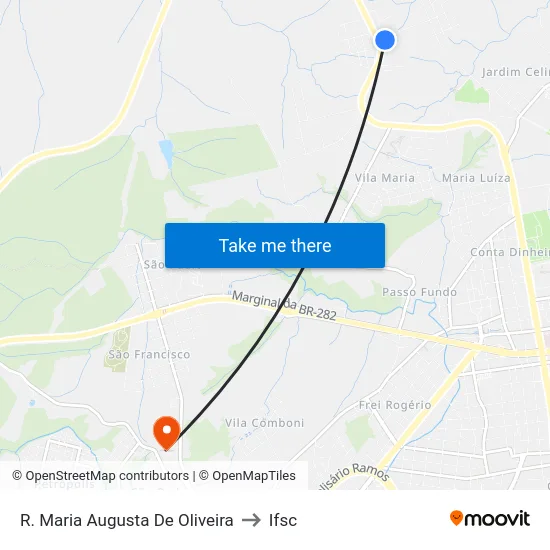 R. Maria Augusta De Oliveira to Ifsc map