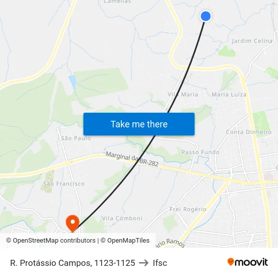 R. Protássio Campos, 1123-1125 to Ifsc map