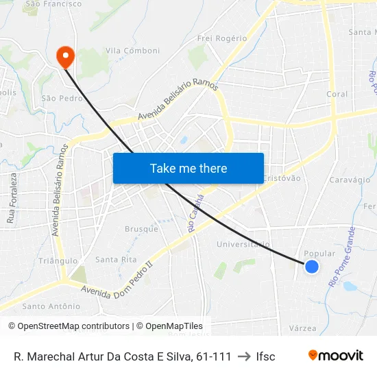 R. Marechal Artur Da Costa E Silva, 61-111 to Ifsc map