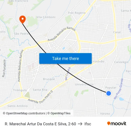 R. Marechal Artur Da Costa E Silva, 2-60 to Ifsc map