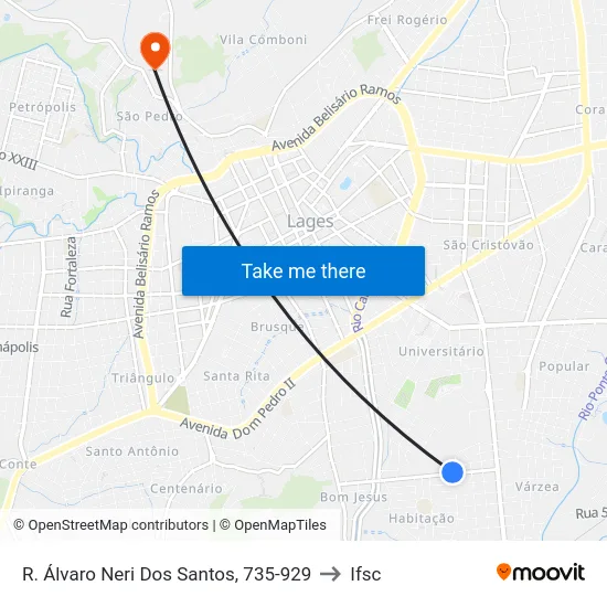 R. Álvaro Neri Dos Santos, 735-929 to Ifsc map