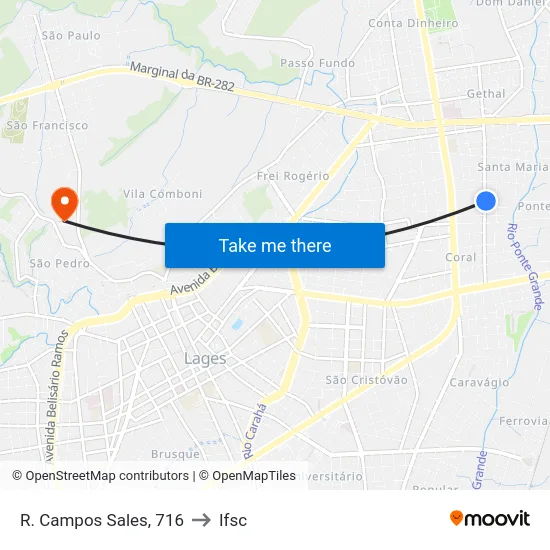 R. Campos Sales, 716 to Ifsc map