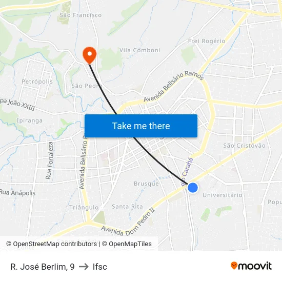 R. José Berlim, 9 to Ifsc map