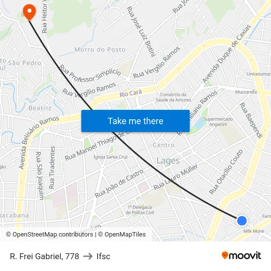 R. Frei Gabriel, 778 to Ifsc map