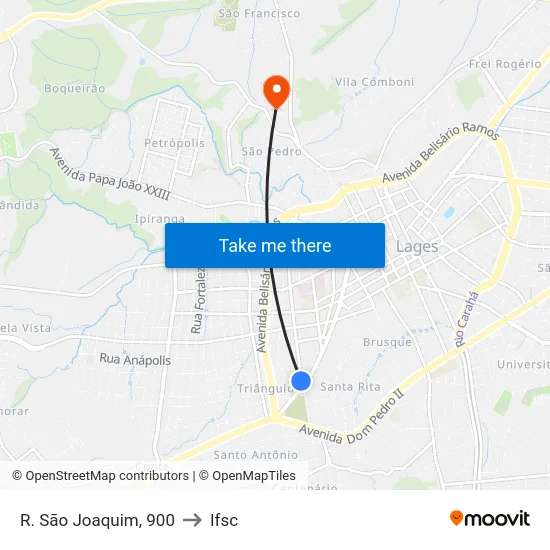 R. São Joaquim, 900 to Ifsc map