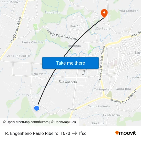 R. Engenheiro Paulo Ribeiro, 1670 to Ifsc map