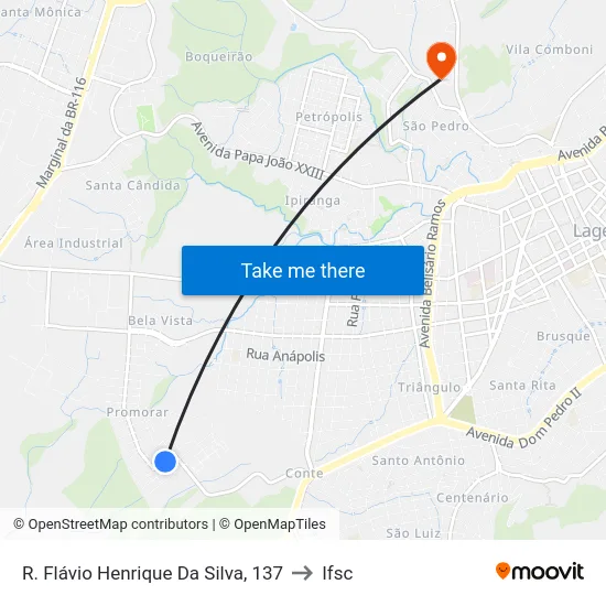 R. Flávio Henrique Da Silva, 137 to Ifsc map