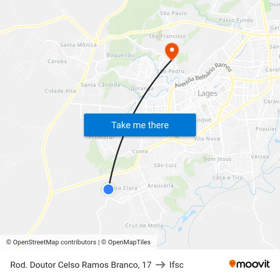 Rod. Doutor Celso Ramos Branco, 17 to Ifsc map