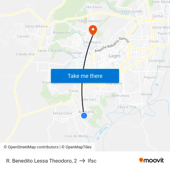 R. Benedito Lessa Theodoro, 2 to Ifsc map