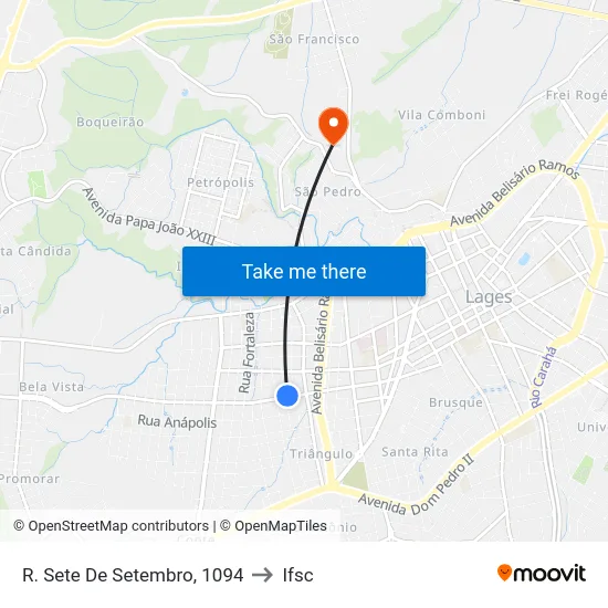 R. Sete De Setembro, 1094 to Ifsc map