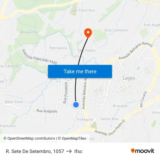 R. Sete De Setembro, 1057 to Ifsc map