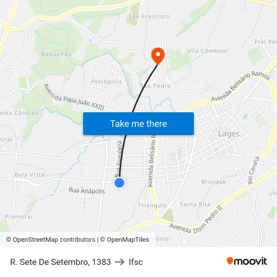 R. Sete De Setembro, 1383 to Ifsc map
