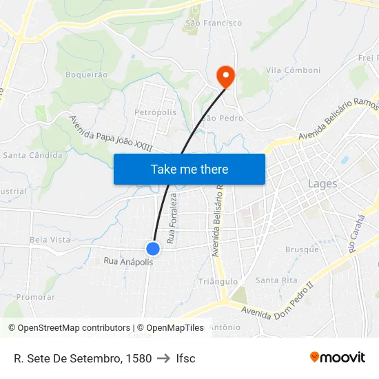 R. Sete De Setembro, 1580 to Ifsc map