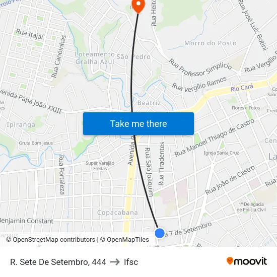 R. Sete De Setembro, 444 to Ifsc map