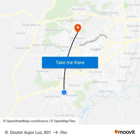 R. Doutor Aujor Luz, 801 to Ifsc map