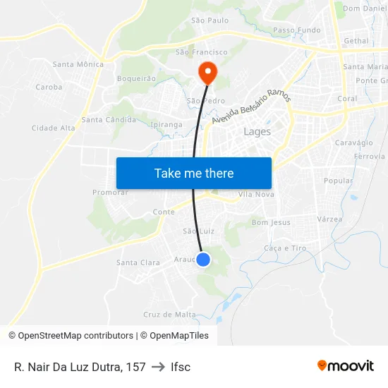 R. Nair Da Luz Dutra, 157 to Ifsc map