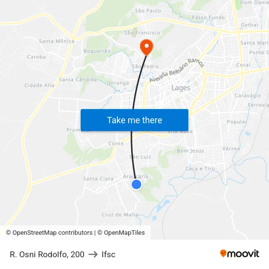 R. Osni Rodolfo, 200 to Ifsc map