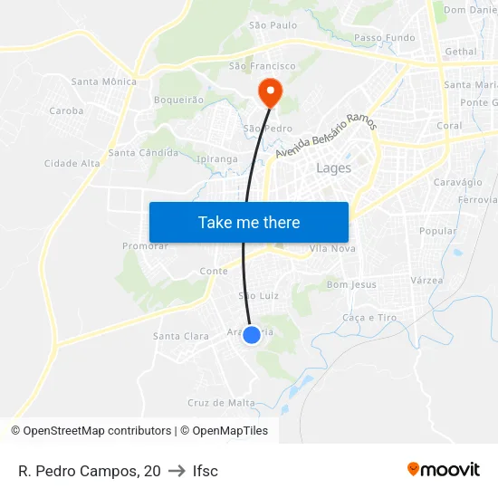 R. Pedro Campos, 20 to Ifsc map