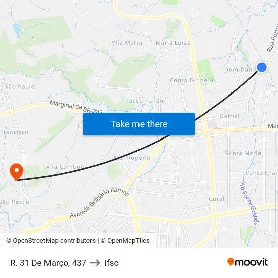 R. 31 De Março, 437 to Ifsc map