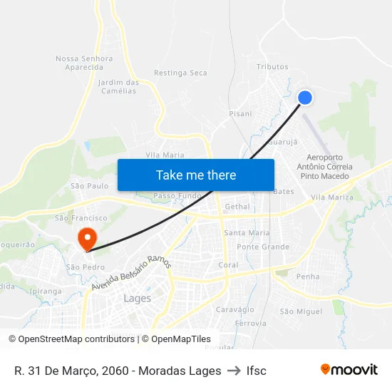 R. 31 De Março, 2060 - Moradas Lages to Ifsc map