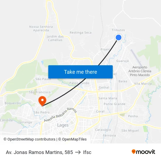 Av. Jonas Ramos Martins, 585 to Ifsc map