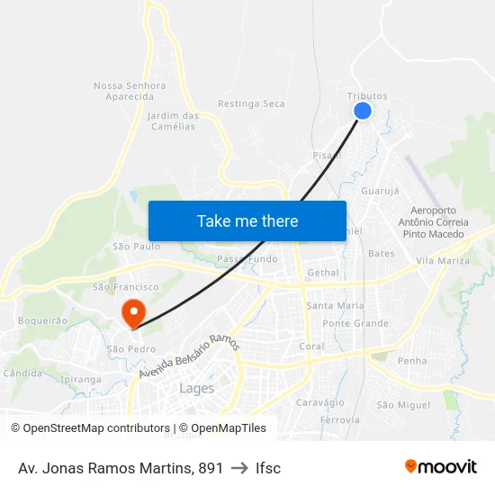 Av. Jonas Ramos Martins, 891 to Ifsc map