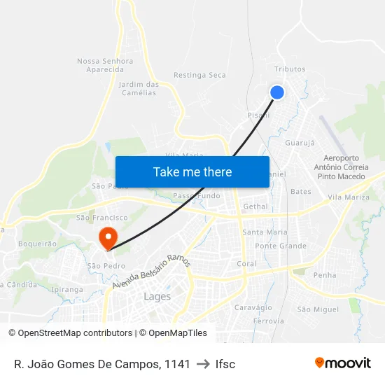 R. João Gomes De Campos, 1141 to Ifsc map