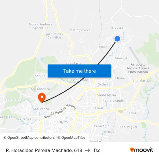 R. Horacides Pereira Machado, 618 to Ifsc map