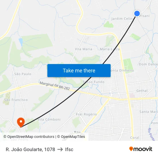 R. João Goularte, 1078 to Ifsc map