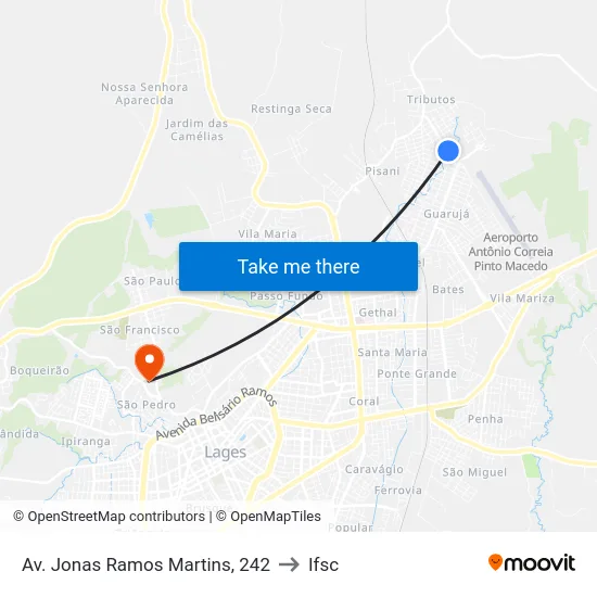 Av. Jonas Ramos Martins, 242 to Ifsc map